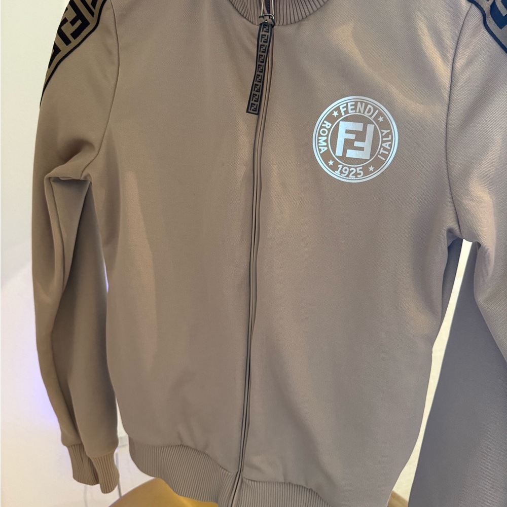 Fendi Beige Sweatshirt with White Logo